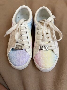 MICHAEL Michael Kors Kids Pastel Rainbow Logo Sneakers - White Trim